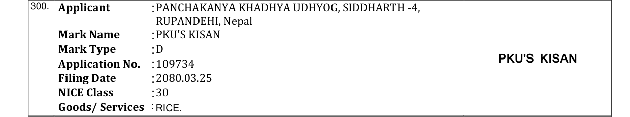 Original bulletin entry for PKU'S KISAN