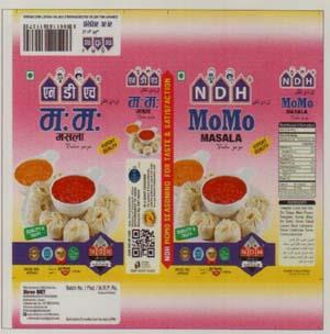 NDH MOMO MASALA (and logo) trademark logo
