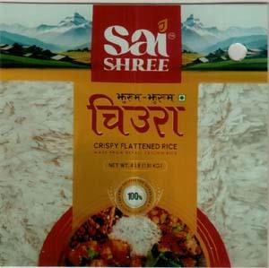 SAI SHREE CRISPY BEATEN RICE (and logo) trademark logo
