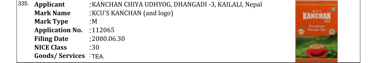 Original bulletin entry for KCU'S KANCHAN (and logo)