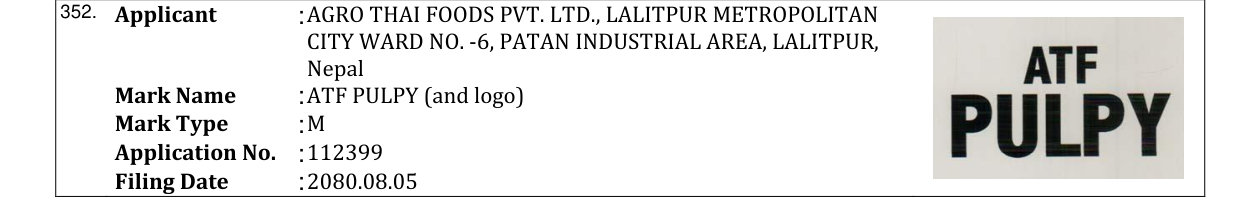 Original bulletin entry for ATF PULPY (and logo)