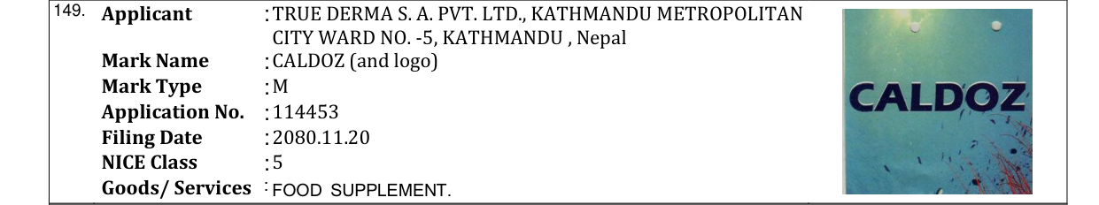 Original bulletin entry for CALDOZ (and logo)