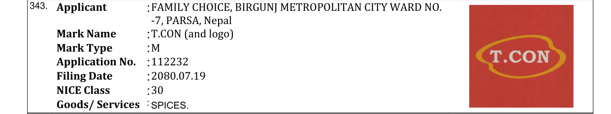Original bulletin entry for T.CON (and logo)