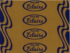 PERKY MILK ECLAIRS (and logo) trademark logo