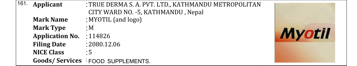 Original bulletin entry for MYOTIL (and logo)