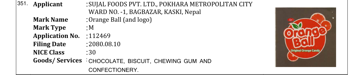 Original bulletin entry for Orange Ball (and logo)