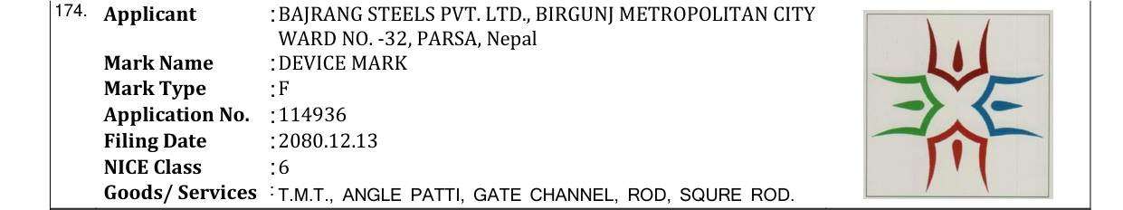 Original bulletin entry for DEVICE MARK