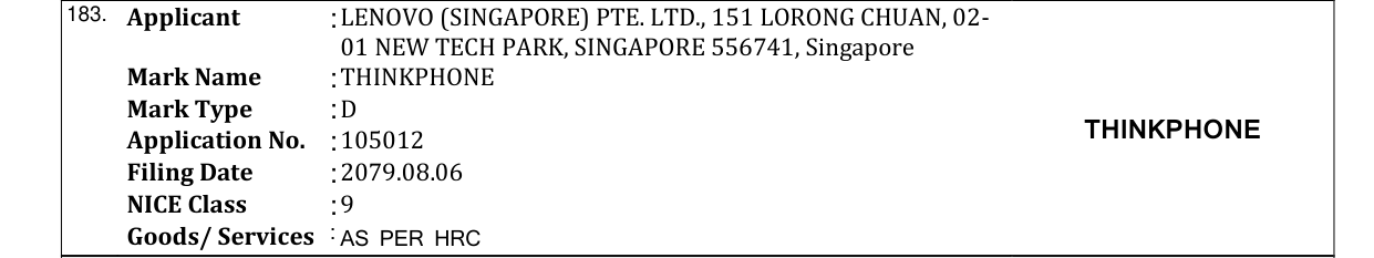 Original bulletin entry for THINKPHONE