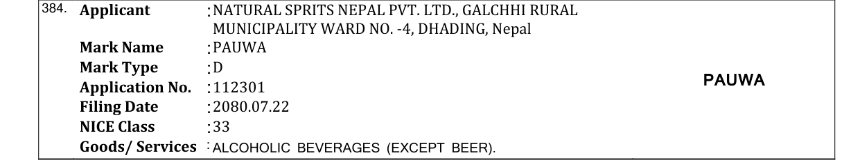 Original bulletin entry for PAUWA