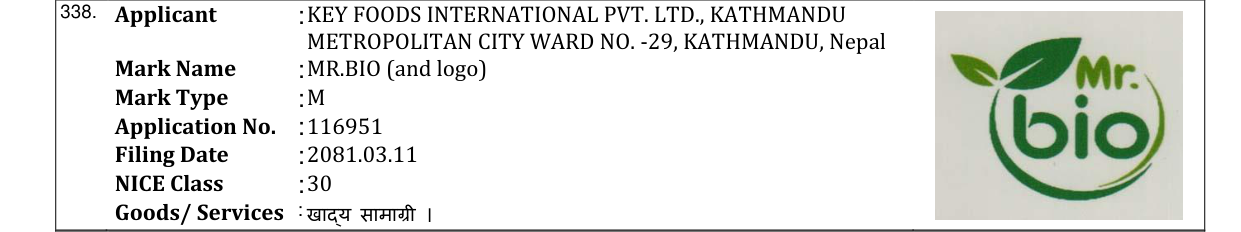 Original bulletin entry for MR.BIO (and logo)