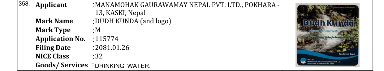 Original bulletin entry for DUDH KUNDA (and logo)