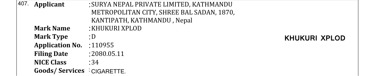 Original bulletin entry for KHUKURI XPLOD