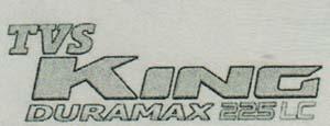 TVS KING DURAMAX 225 LC (and logo) trademark logo