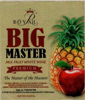 ROYAL BIG MASTER MIX FRUIT WHITE WINE (and logo) trademark logo