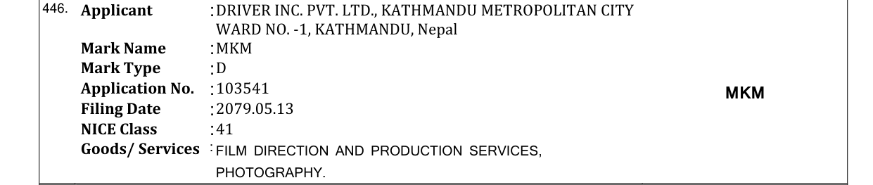 Original bulletin entry for MKM