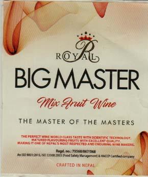 ROYAL BIG MASTER MIX FRUIT WINE (and logo) trademark logo