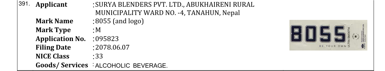 Original bulletin entry for 8055 (and logo)
