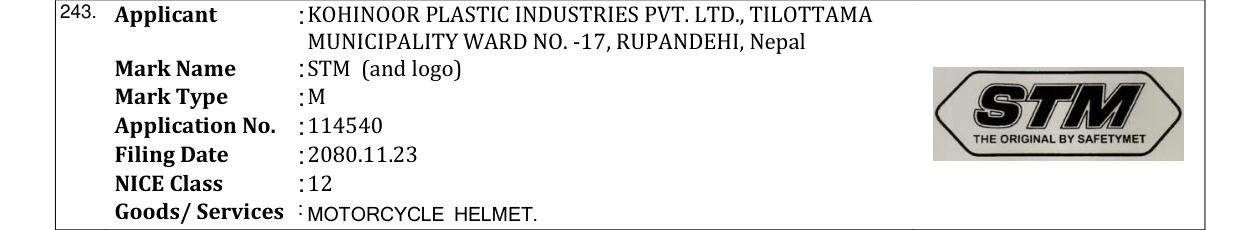 Original bulletin entry for STM (and logo)