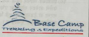 BASE CAMP TREKKING & EXPEDITIONS (and logo) trademark logo
