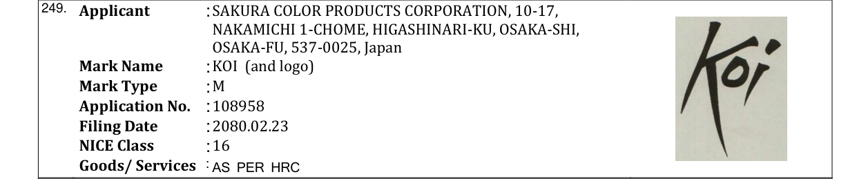 Original bulletin entry for KOI (and logo)