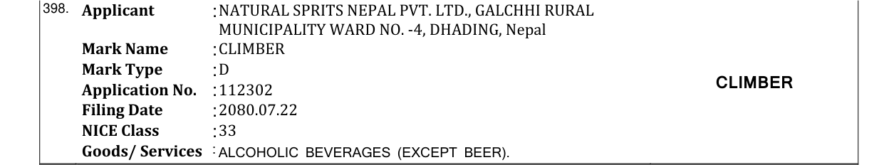Original bulletin entry for CLIMBER