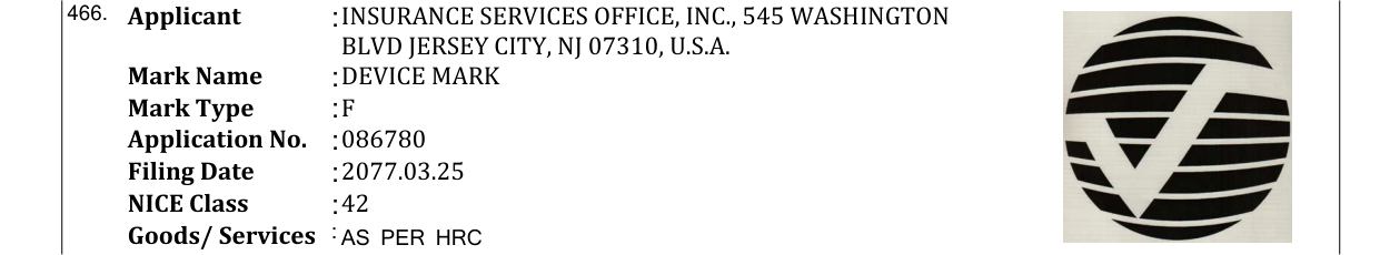 Original bulletin entry for DEVICE MARK