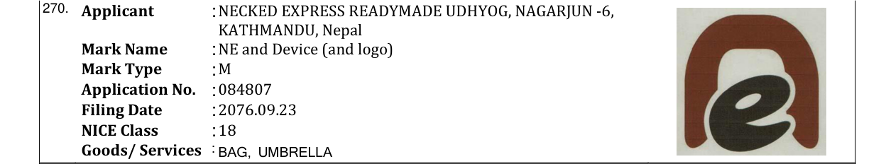Original bulletin entry for NE and Device (and logo)