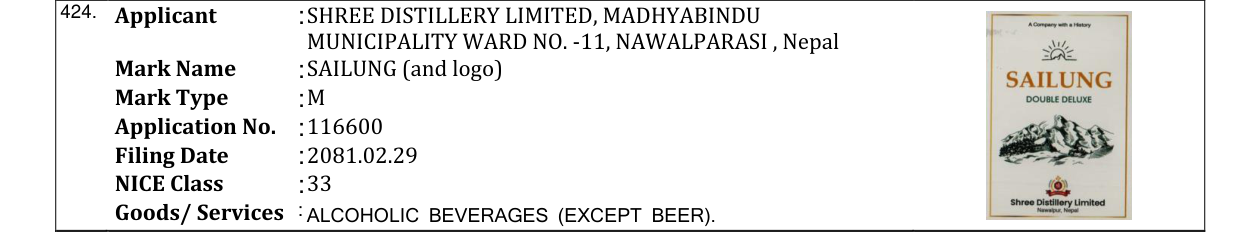 Original bulletin entry for SAILUNG (and logo)