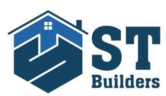 ST BUILDERS (and logo) trademark logo