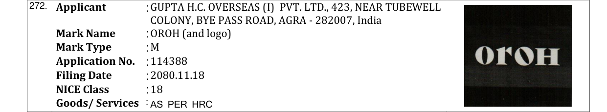 Original bulletin entry for OROH (and logo)