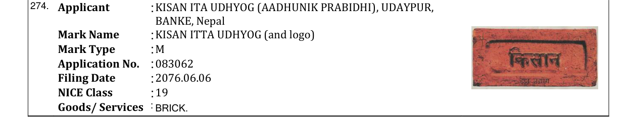 Original bulletin entry for KISAN ITTA UDHYOG (and logo)