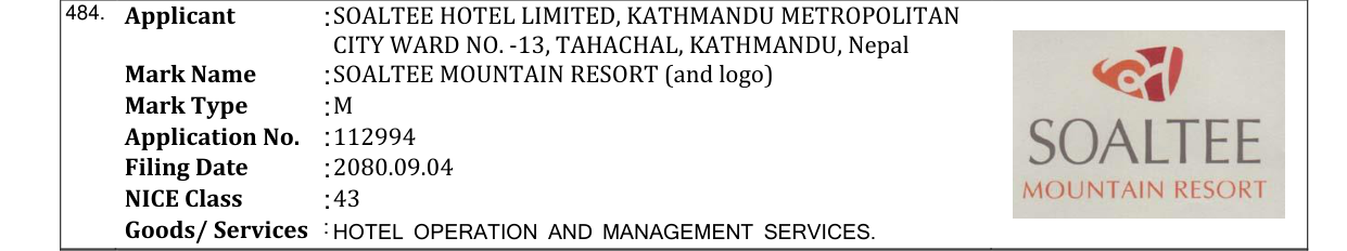 Original bulletin entry for SOALTEE MOUNTAIN RESORT (and logo)