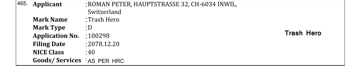 Original bulletin entry for Trash Hero