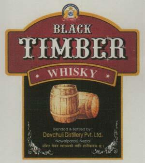 BLACK TIMBER WHISKY (and logo) trademark logo