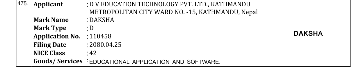 Original bulletin entry for DAKSHA
