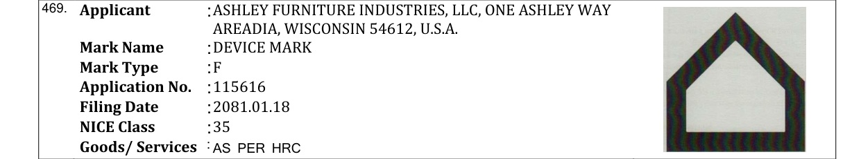 Original bulletin entry for DEVICE MARK