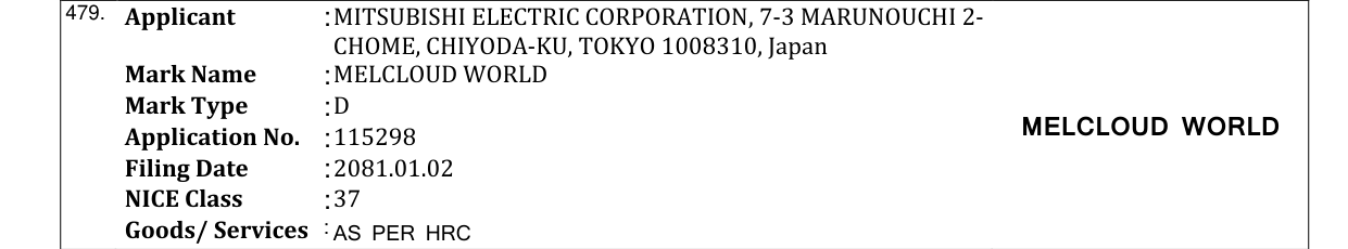 Original bulletin entry for MELCLOUD WORLD