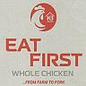 EAT FIRST WHOLE CHICKEN (and logo) trademark logo