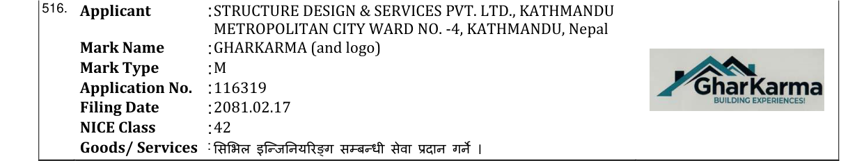 Original bulletin entry for GHARKARMA (and logo)