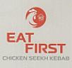 EAT FIRST CHICKEN SEEKH KEBAB (and logo) trademark logo