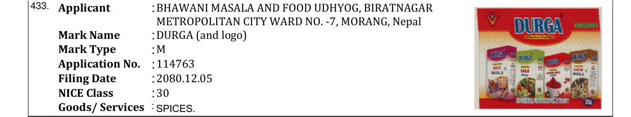 Original bulletin entry for DURGA (and logo)