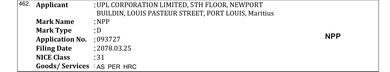 Original bulletin entry for NPP