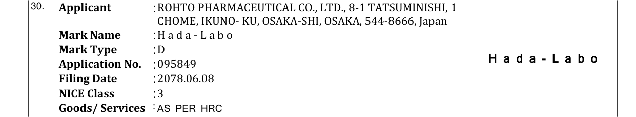 Original bulletin entry for H a d a - L a b o