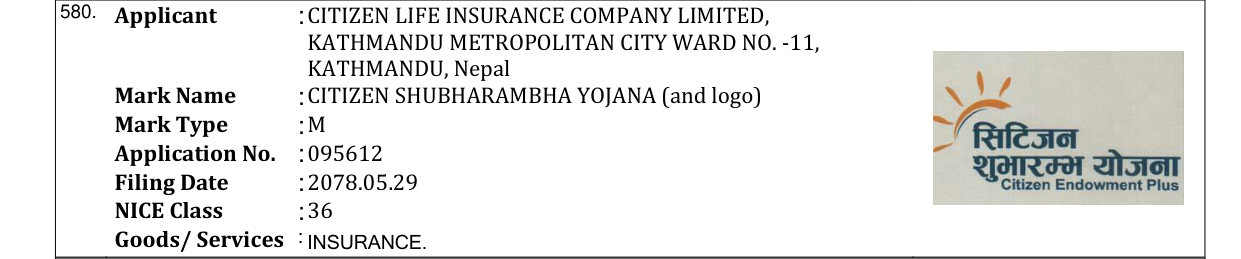 Original bulletin entry for CITIZEN SHUBHARAMBHA YOJANA (and logo)