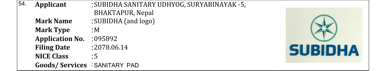 Original bulletin entry for SUBIDHA (and logo)