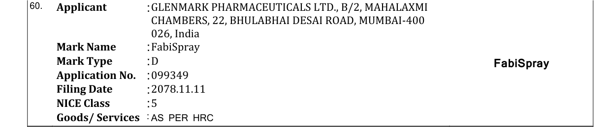 Original bulletin entry for FabiSpray