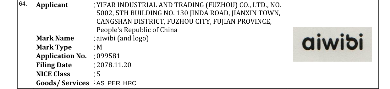 Original bulletin entry for aiwibi (and logo)