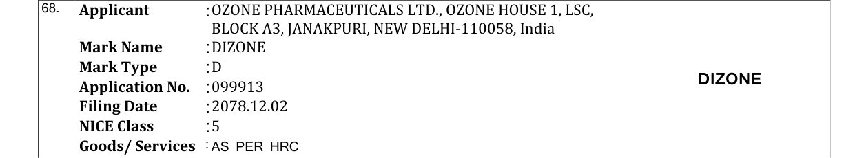 Original bulletin entry for DIZONE