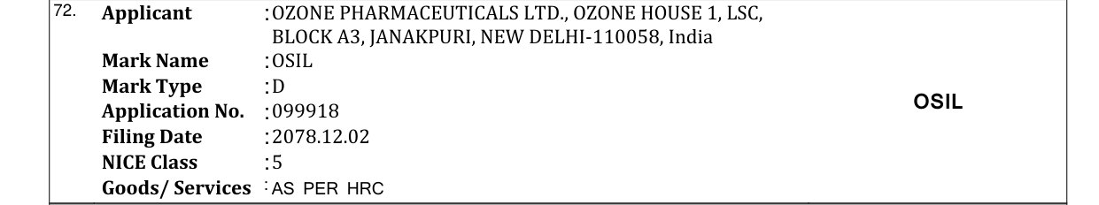 Original bulletin entry for OSIL
