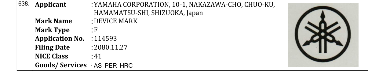 Original bulletin entry for DEVICE MARK